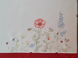 Plauener Spitze Stickerei Allzeit   Blumenwiese Größe 28x56cm