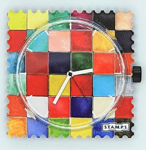 Stamps- Uhr Glazed Tile