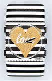 Immer modisch mit Schwarz- Weiß! Belta Stripes Black & White mit Zifferblatt Shiny Love. Zeitlos und modern!