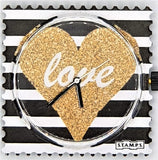 Stamps- Uhr  komplett  Belta Stripes Black & White mit Zifferblatt Shiny Love