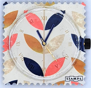 Stamps- Uhr Twin Leafs Wie im Baukastensystem Armband und passende Uhr zusammenstellen, Uhr einfach auf das Uhrenarmband klicken ,den Tag genießen und Komplimente einheimsen! ODER: Stamps- Uhren mit dem angebrachten Kleber an den Spiegel, ins Auto und so weiter, kleben. Größe Zifferblatt: 4,5x4,5cm 2 Jahre Garantie auf das Uhrwerk