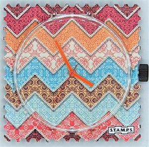 Stamps- Uhr Colorful Carpet
