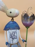 Osterhasen  Deko  Metall mit floralen Motiven