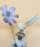 Osterhasen  Deko  Metall mit floralen Motiven