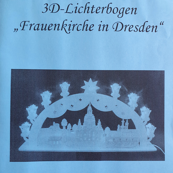 Laubsägevorlage für 3D-Schwibbogen Frauenkirche Dresden